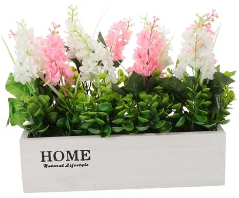ULTECHNOVO 1stücke Künstliche Hyazinthen Im Topf Kunstblumen Für Büro Und Dekoration Stilvoller Blumentopf Weiß Hochwertige Faux-Pflanzen Für