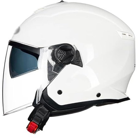 MSDXDKF Rétro Casque de Moto pour Hommes Femmes, Casques Vintage à Face Ouverte avec Pare-Soleil ECE Homologué Demi Coque Casque Jet pour Vélo Croiseur Chopper Cyclomoteur ATV, XXL=61-62cm,S