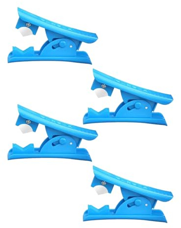 FUGLUS Lot de 4 coupe tuyau, coupe tube en plastique économique en caoutchouc pour silicone PVC PU en nylon tube, Bleu