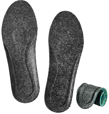 CCSOFTIME Varm ullfilt innersulor, termiska fleece inre sulor för kvinnor män, tjocka lurviga innersulor i falsk lammull, mysiga fluffiga minnesskum, ersättande vinterinnersula för stövlar tofflor