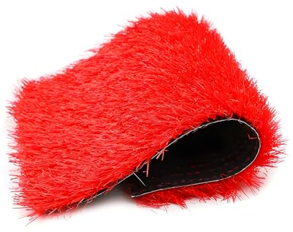 RybdaFDc Césped Artificial Rojo, césped Artificial de Colores for Exteriores, fácil de Limpiar, for Balcones y Patios.(Red1,2x11m(6.59x36.08ft))