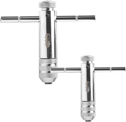 2 Pièces Clé à Tarauder de T Clé à Taraud Réglable Réglable Porte Taraud à Cliquet pour Tarauds Métriques M3-M8/M5-M12