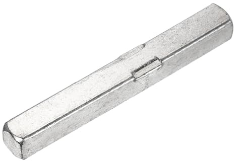 sourcing map Door Knob Spindle, 65mm Spare Door Handle Spindle Bar, Vintage Straight Knob Replacement Parts for Mechanical Locks, Silver Tone