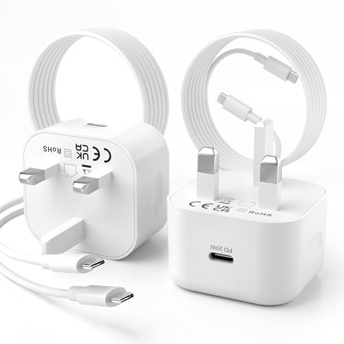 for iPhone 17 16 15 Charger, 2Pack USB C Charger Plug 20W PD with 2M USB C to C Fast Charging Cable for iPhone 17/17 Pro/17 Air/17 Pro Max/16 Pro Max/15 Pro Max/Air 5/Air 4, iPad 10/Mini 6