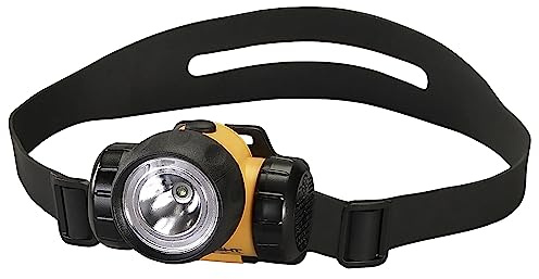Streamlight 61200 3AA HAZ-LO 270-Lumen 5,600-Candela Class I Div 1 Intrinsically Safe LED Hard Hat Headlamp Includes Elastic & Rubber Straps, Yellow