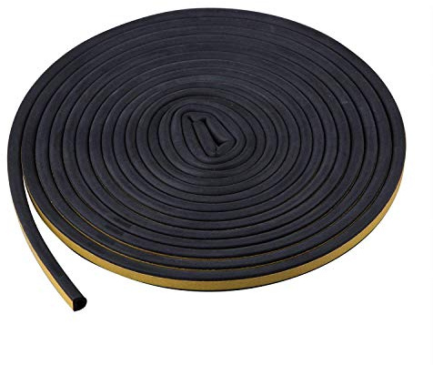 TRIXES Burlete Perfil D 5M – Sello Goma Autoadhesivo | Protección climática, ahorro energético, reducción de ruido, sellado de huecos, aislamiento del hogar