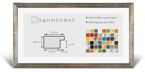 Morena MDF Rahmen für Bild 33x99cm Vintage Metall mit Acrylglas | zum Aufhängen Hoch- und Querformat/Maßanfertigung möglich/Puzzle Rahmen/mit 1mm klarem Acrylglas