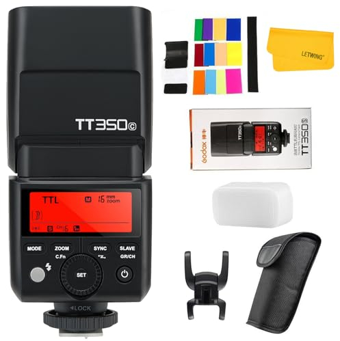 Godox TT350C TTL Flash pour Canon, 2.4G GN36 Mini Canon Flash HSS 1/8000s, Externe Flash Speedlite pour Canon EOS Caméra