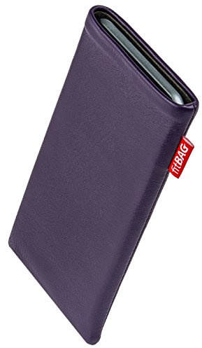 fitBAG Beat Lila Handytasche für Apple iPhone 8 / SE 2 (2020) / SE 3 (2022) Tasche aus Echtleder Nappa mit Microfaserinnenfutter | Hülle mit Reinigungsfunktion | Made in Germany