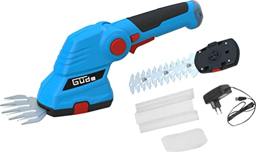 Güde Akku-Gartenpflege-Set GPS 7.2V-1.5 LI-ION (integrierter Akku 7,2 V/1,5 Ah, TÜV/GS, Grasscherenaufsatz, Hecken-/Strauchscherenaufsatz, Teleskop-Verlängerung mit Fahrwerk, inkl. Ladegerät)