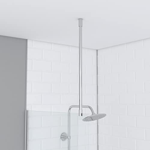 AURLANE Barre de Fixation Plafond pour Douche a l'italienne - Barre DE Fixation Plafond 60cm RECOUPABLE