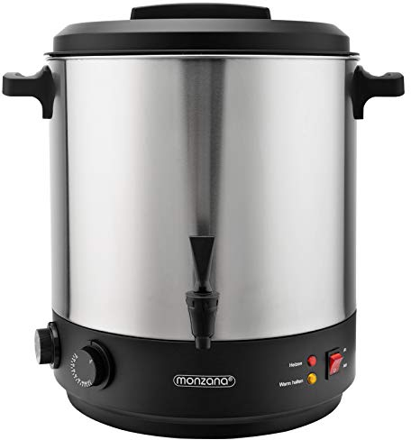 MONZANA® Cocedero de Conservas Dispensador de Bebidas 28L Temporizador 1800W Control Temperatura Asa Cool Touch
