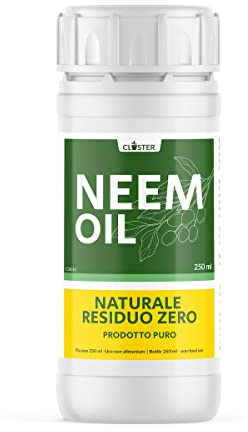 CLOSTER Aceite de Neem Puro (250ML) - Insecticida Plantas Natural Anti Mosquitos Contra Chinches Pulgones Cochinilla Piojos Araña Roja - Desinfestante Eficaz y Ecológico
