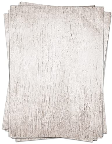 50 Blatt Briefpapier (A4) | Schönes Holz Motiv | Motivpapier | edles Design Papier | beidseitig bedruckt | Bastelpapier | 90 g/m²