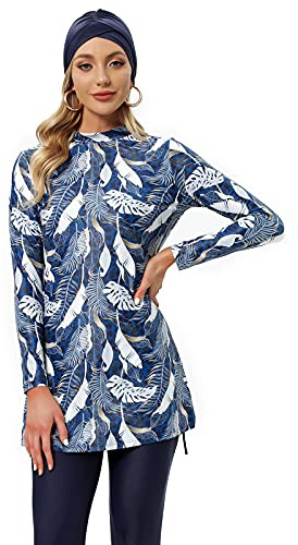 seafanny Damen Modest Badeanzug 3 Stück Full Cover Hijab Burkini L(40)