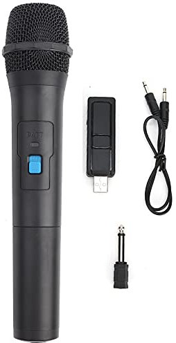 Micrófono Inalámbrico, de Micrófono Dinámico Inalámbrico de Mano VHF con Receptor USB para Karaoke, Fiesta de Boda, Aula de Canto