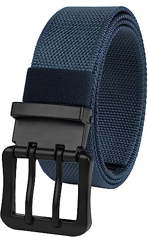 KYEYGWO Doppelloch Nylon Gürtel für Herren und Damen, Verstellbare Stoffgürtel Kürzbar Jeansgürtel Einfarbig Arbeitsgürtel mit Dornschließe, Breite ca. 3.7 cm