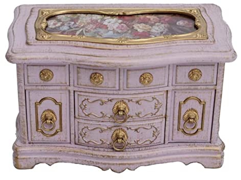 Schmuckkästchen Retro-Schmuckkästchen 3-lagige Schmuck-Organizer-Box Musik-Schmuckkästchen Mit Ballerina-Schmuckkästchen Für Frauen Schmuckaufbewahrung (Color : B, Size : 22 * 12 * 14cm)