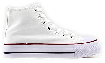 MODELISA - Zapatilla Alta Lona Plataforma con Cordón Estilo Casual Mujer