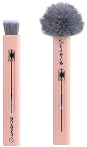 HOIRIX Plumeau 2 en 1 avec tête amovible pour le nettoyage, mini plumeau portable pour voyage, bureau, voiture, fenêtre, meubles, ventilateur de plafond (rose, 1)