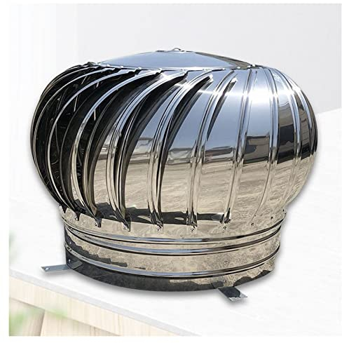 Turbinenventilator, Anti-Downdraft, passend für die meisten Standard-Schornsteine, drehbare Schornsteinhaube aus Edelstahl, energiesparende Haube mit Klauenbasis, drehbare Kappe, 3