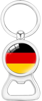Okaywork Drapeau de l'Allemagne ouvre-bouteille de bière porte-clés ouvre-bouteille portable clef voiture en métal verre cristal porte-clés souvenir voyage cadeau porte-clés accessoires(Allemagne)