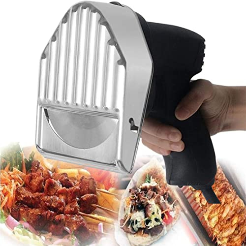 MLUENF Prosentials Affettatrice Elettrica per Kebab, 110 V/220 V, Taglia Carne Shawarma Manuale, Coltello Gyros per Carne A Fette, 2800 Giri/min, Spessore Regolabile 0-8 mm, Senza Fili