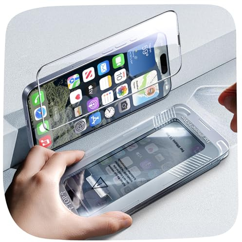 LISEN Vetro Temperato iPhone 15 Pro Max, Anti Luce Blu Pellicola, Capsula Spaziale, Facile da Installare 0.33mm Antigraffio A Prova di Esplosione