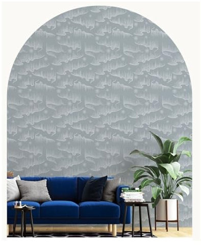 ILiemao Tapete Blau Sternenhimmel Fototapete Tapete Hellblau Selbstklebend Küchentapete Abwaschbar Wandtapete Klebefolie Möbelfolie Vintage modern Tapeten Schlafzimmer Wohnzimmer(44x600 cm 17x236 in)