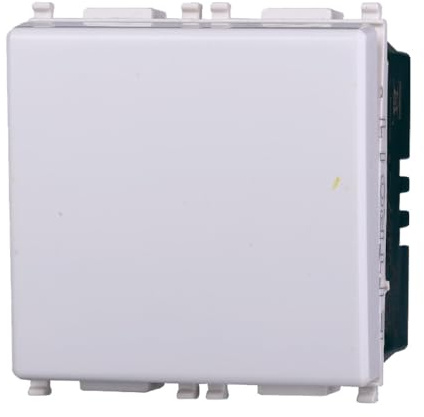 1 MODULO INTERRUTTORE UNIPOLARE, BIANCO, COMPATIBILE CON VIMAR PLANA, INTERRUTTORE A 2 MODULI, MODULI E FRUTTI 100% COMPATIBILI, MATERIALI DI ALTA QUALITA'