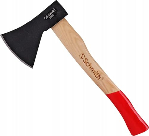 Schmith - Ascia temprata con manico in legno 0,8 kg - Ideale per legna da ardere - Resistente - Ergonomico - Robusto - Forestale