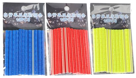 BQWanFA 36 Pcs Cycling Reflectors, Red Yellow Blue Bike Wheel Spoke Reflectors, Universal Bicycle Reflective Clips Warning Spoke Lights Covers Easy Mounting Fit for All Standard Bike Spoke Wheels