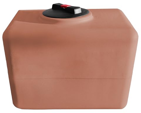 ESTO Serbatoio Acqua Potabile FINTO TERRACOTTA 100L - 200L - 300L - 500 L Polietilene, Cisterna Esterno Effetto Antico, Pompa e Press Control Pressostato (Solo Serbatoio, 500 Litri)