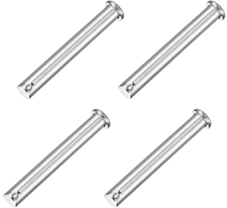 QUARKZMAN 4 Stück Steckbolzen M10 x 75mm Einloch Klauenstifte, 304 Edelstahl Flachkopf Anhängestifte für Anhängerriegel, Mechanikerreparatur, Möbelinstallation, Industrieanlagen