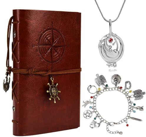 Vampir Schmuckset für Dame Vintage Leder Schreibjournal Elena Notizbuch Daywalking Katherine Armband Stefan Familie Halskette 3 Stück