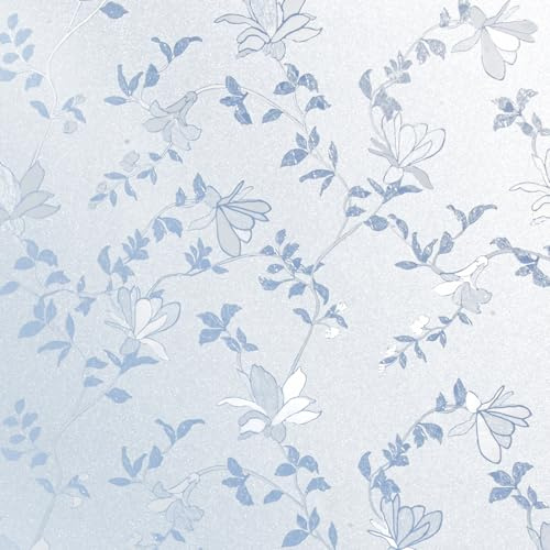 dktie Blickdichte Fensterfolie, Sichtschutzfolie, Dekorative Fensterfolie, Gemusterte Statisch Haftend, Kein Kleber, Geeignet für Büros und Wohnräume 44,5x200cm