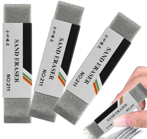 Tyinerc Sable Eraser - Lot de 3 gommes à modeler de précision pour l'art - Accessoires pour étudiants sans poussière - Pour la préparation d'examen, la peinture aquarelle et les cours d'art