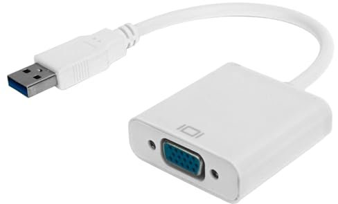 BONKZEBU USB3.0 a VGA Converter, HD 1080p Adapter Cable 15pin Tarjeta de Video Externa Femenina para Computadoras Portátiles de PC, Escritorios, Monitores, Proyectores, Televisores con (#2)