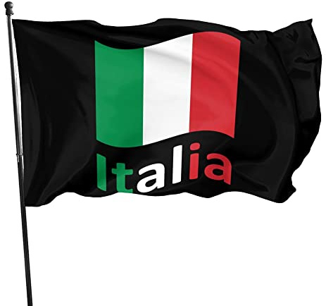 Bandera italiana de 90 x 150 cm para decoración de jardín y exterior