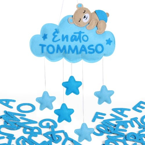 BOFUNX DIY Baby Namensschilder Kreative Jungen Geburt Geschenk Baby Shower Partydeko Babyzimmer Hängende Deko