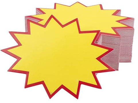 150 Piezas Etiquetas Precios Fluorescente Estrellas Amarillas, 8 X 11cm Price Tag Precios para Tienda Supermercado Ropa Comestibles