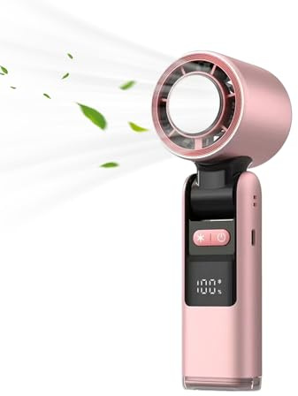 Portable Travel Fan, Powerful Handheld Air Cooler, 7.2in LED Display Rechargeable Gadget, 100 Speed Foldable Design, Compact Cooling for Outdoor, Camping, Beach, Commute