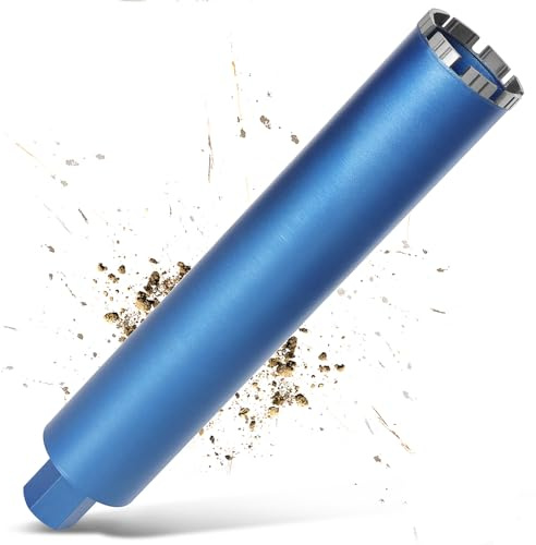 Couronne de forage diamantée L460 mm - emmanchement 1 ¼ UNC - Diamètre : 92 mm pour appareils de carottage - Section de 10 mm avec turbo - Couronne de forage humide - Couronne de forage à sec pour