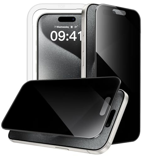 JETech 360° Sichtschutz für iPhone 15 Pro, 2 Stück