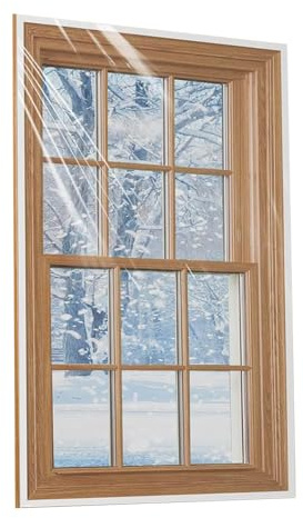 Ahuuen Kit de Aislamiento de Film Retráctil para Ventanas - Película Transparente Ahorradora De Energía,Barrera Térmica Reutilizable Para Hogar Dormitorio Aula Invierno Estudio Garaje Verano