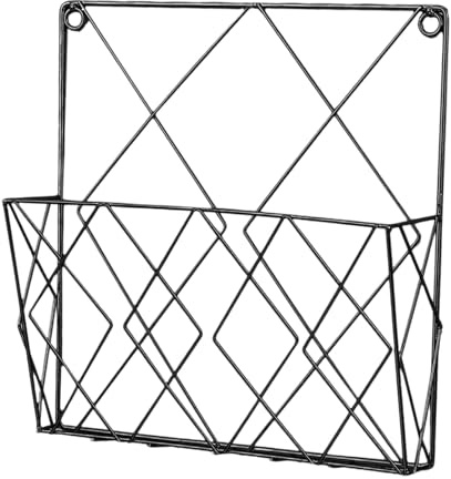Baoblaze Porta riviste da parete in metallo, porta giornali e libri, brochure decorativo minimalista in ferro, riviste, Nero