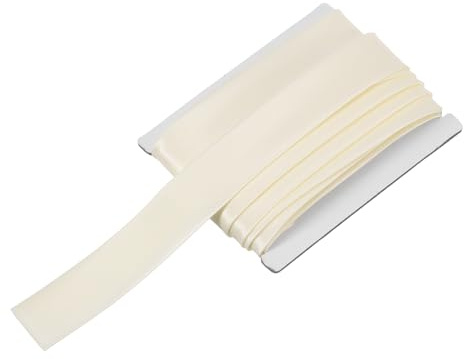 QUARKZMAN Cinta De Sesgo Doble Plegada Para Coser 1 Pulgada X 6 Yardas Cinta De Relleno Continua Preplegada De Satén Para Ribetear Acordonar Hacer Dobladillos Manualidades DIY Beige Blanco