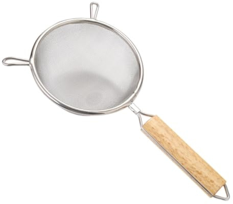 Stainless Steel Mesh Skimmer Ladle, Practical Kitchen Strainer with Hook Design for Frying, Pan Edge Oil Draining and Hanging Storage