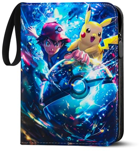 LYAILOOGXL Pokémon Sammelalbum 400 Karten - PVC-frei für Sammler & Kinder | 50 Doppelseitige Hüllen,Wasserdichtes PU-Leder,Schutz vor Feuchtigkeit & Staub,Kompatibel mit Scarlet & Violet/Sword & Shield