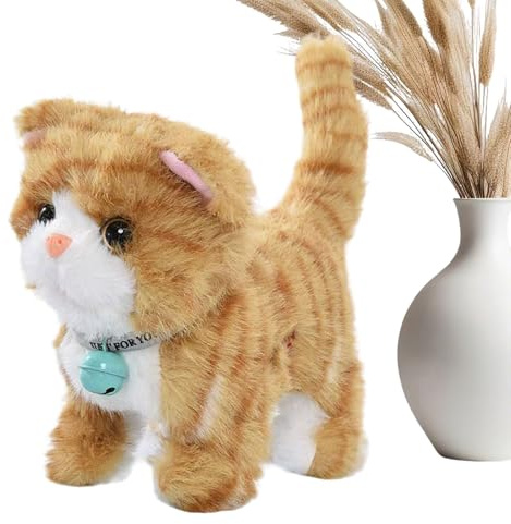Gato de Peluche - Musical | Juguetes interactivos para gatos, gatito musical parlante, mascota electrónica, gatos moviendo la cola para niños, niñas, preescolares, niños, amantes de las mascot